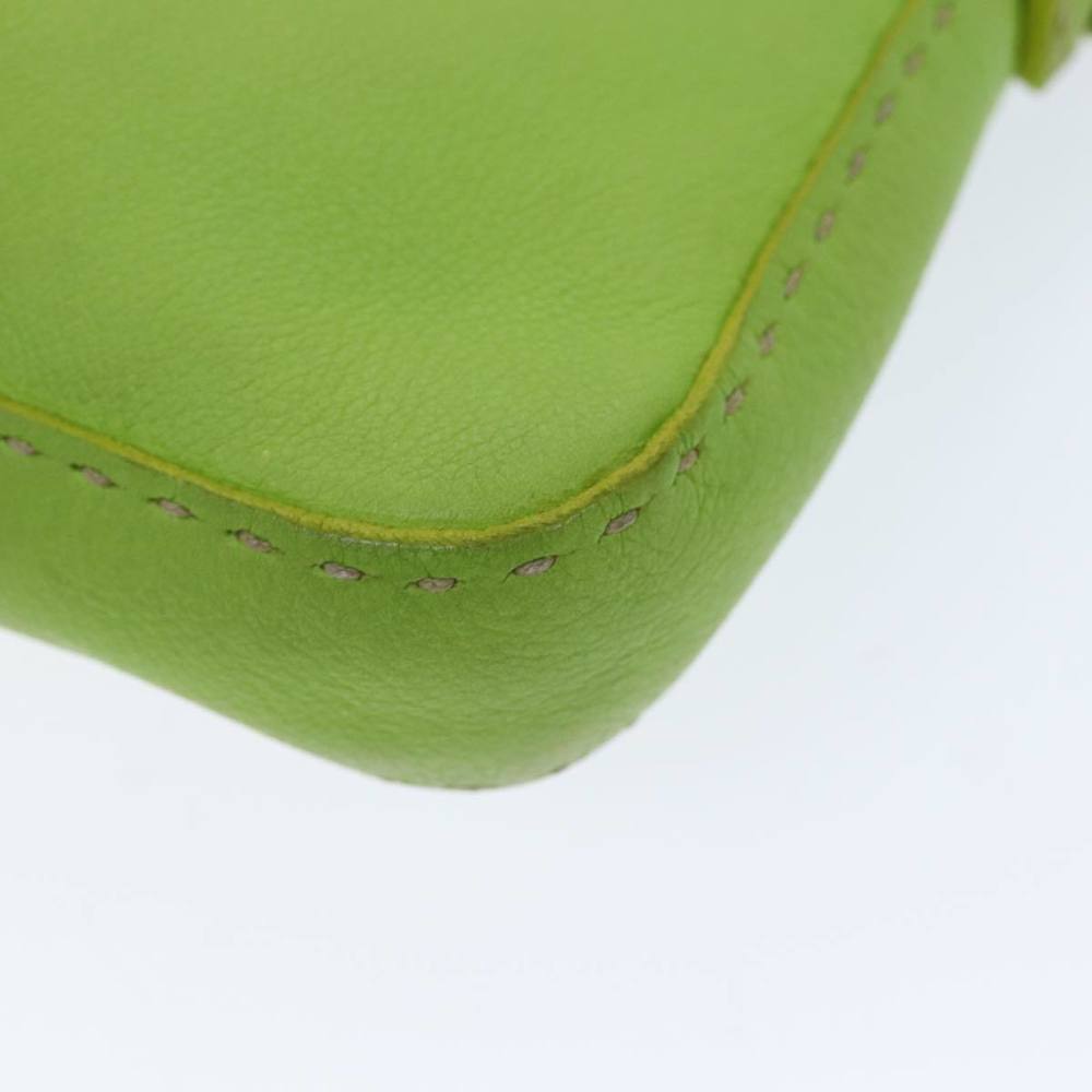 FENDI Celeria Mamma Baguette Shoulder Bag Leather Green Auth yk12521 - Picture 16 of 16